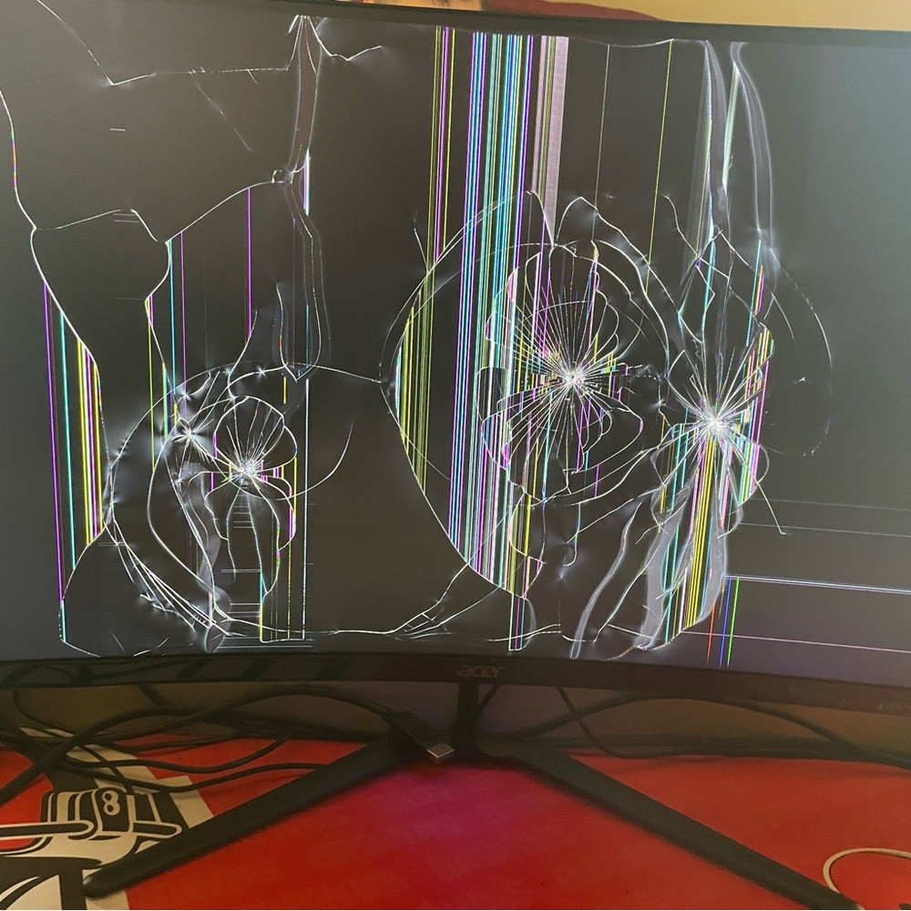 Acer Curved Monitor with Screen Damage